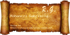 Rohonczi Gabriella névjegykártya